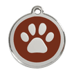 Red Dingo Stainless Steel Engraved Dog Tag Paw Print Brown additional 1