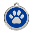 Red Dingo Stainless Steel Engraved Dog Tag Paw Print Navy additional 1