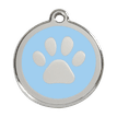 Red Dingo Stainless Steel Engraved Dog Tag Paw Print Light Blue additional 1