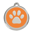 Red Dingo Stainless Steel Engraved Dog Tag Paw Print Orange additional 1