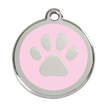 Red Dingo Stainless Steel Engraved Dog Tag Paw Print Pink additional 1