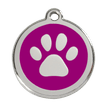 Red Dingo Stainless Steel Engraved Dog Tag Paw Print Purple additional 1