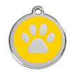 Red Dingo Stainless Steel Engraved Dog Tag Paw Print Yellow additional 1
