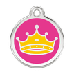 Red Dingo Stainless Steel Engraved Dog Tag Queen's Crown Hot Pink additional 1