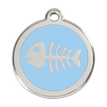 Red Dingo Stainless Steel Engraved Dog Tag Fish Skeleton Light Blue additional 1