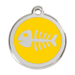 Red Dingo Stainless Steel Engraved Dog Tag Fish Skeleton Yellow additional 1
