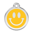 Red Dingo Stainless Steel Engraved Dog Tag Smiley Face Yellow additional 1