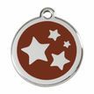 Red Dingo Stainless Steel Engraved Dog Tag Stars Brown additional 1