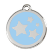 Red Dingo Stainless Steel Engraved Dog Tag Stars Light Blue additional 1