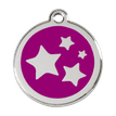 Red Dingo Stainless Steel Engraved Dog Tag Stars Purple additional 1