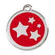Red Dingo Stainless Steel Engraved Dog Tag Stars Red additional 1
