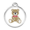 Red Dingo Stainless Steel Engraved Dog Tag Teddy Bear White additional 1