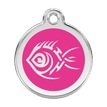 Red Dingo Stainless Steel Engraved Dog Tag Tribal Fish Hot Pink additional 1