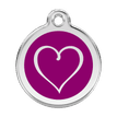 Red Dingo Stainless Steel Engraved Dog Tag Tribal Heart Purple additional 1
