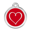 Red Dingo Stainless Steel Engraved Dog Tag Tribal Heart Red additional 1
