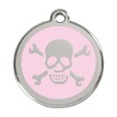 Red Dingo Stainless Steel Engraved Dog Tag Cross Bone Pink additional 1