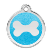 Red Dingo Glitter Engraved Dog Tag Bone Aqua additional 1