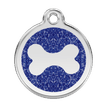Red Dingo Glitter Engraved Dog Tag Bone Navy additional 1