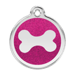 Red Dingo Glitter Engraved Dog Tag Bone Hot Pink additional 1