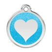 Red Dingo Glitter Engraved Dog Tag Heart Aqua additional 1