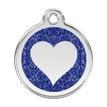 Red Dingo Glitter Engraved Dog Tag Heart Navy additional 1