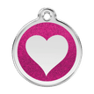 Red Dingo Glitter Engraved Dog Tag Heart Hot Pink additional 1