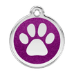 Red Dingo Glitter Engraved Dog Tag Paw Print Purple additional 1
