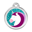 Red Dingo Glitter Engraved Dog Tag Unicorn Aqua additional 1