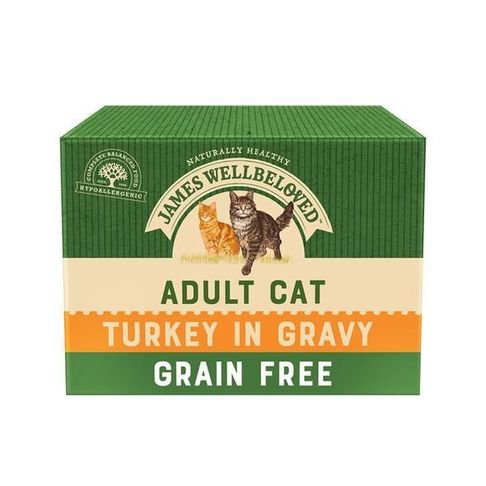 48 x James Wellbeloved Grain Free Turkey Adult Wet Cat Food 85g