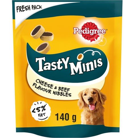 8 x 140g Pedigree Tasty Minis Cheese &amp; Beef Nibbles Dog Treats
