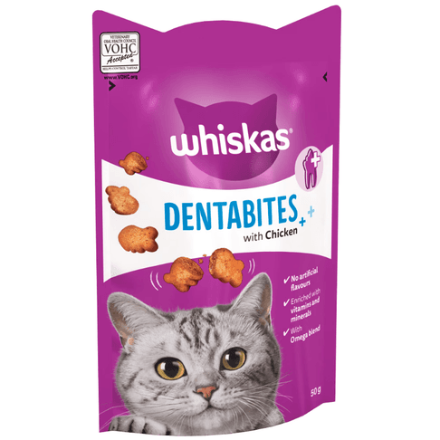 8 x Whiskas Dentabites Chicken Cat Treats 50g