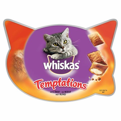 8 x Whiskas Temptations Beef Cat Treats 60g