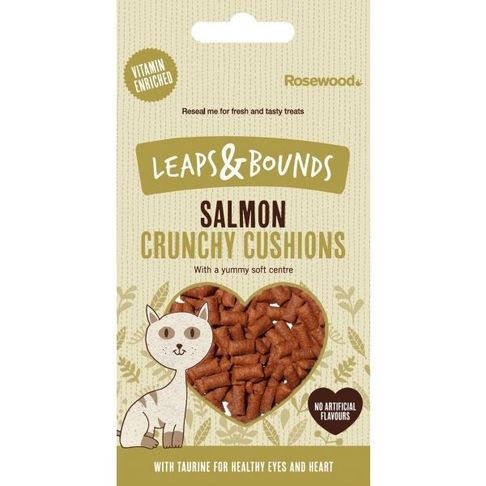 12 x Rosewood Leaps &amp; Bounds Salmon Crunchy Cushions 60g