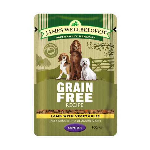 48 x 100g James Wellbeloved Senior Dog Pouches Grain Free Lamb