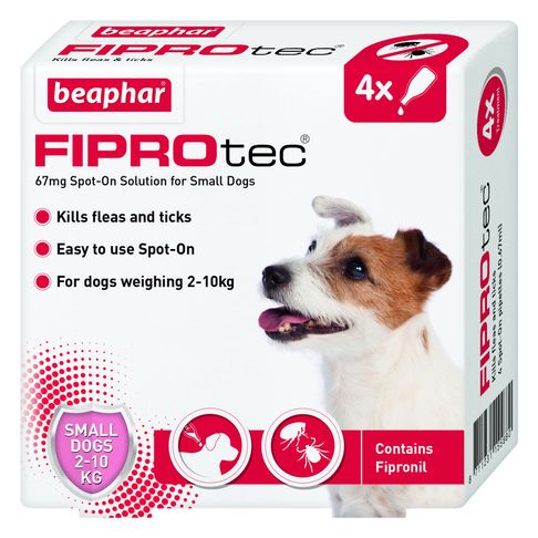 Beaphar FIPROtec Flea &amp; Tick Spot On Small Dog (2-10kg) - 4 Treatments
