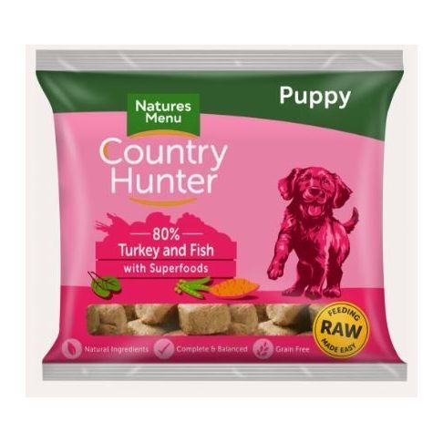 Country Hunter Turkey &amp; Fish Raw Puppy Nuggets