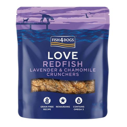 Fish4Dogs Redfish &amp; Lavender Crunchers  Dog Treats