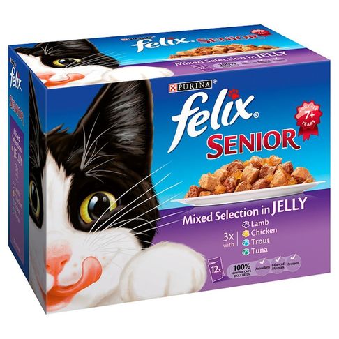 Felix Senior Mixed Selection In Jelly Wet Cat Food 12 x 100g