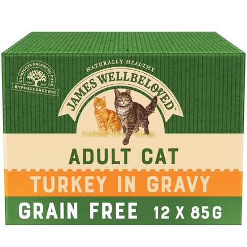 12 x James Wellbeloved Cat Food Pouch Adult Turkey 85g