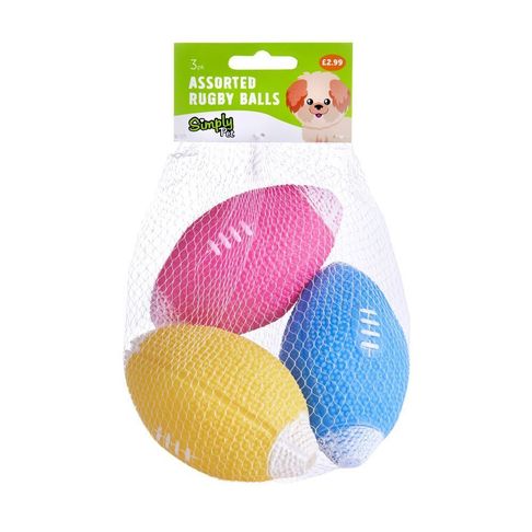 Simply Pet Assorted Rugby Balls