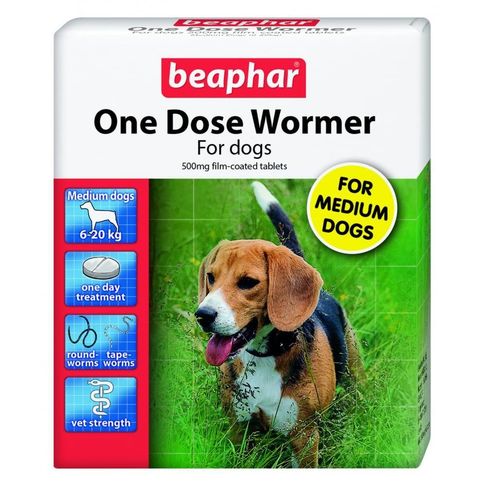 Beaphar One Dose Wormer Medium Dog 2 Tablets