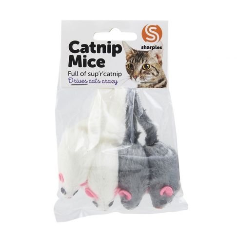 Sharples 'N' Grant Ruff 'N' Tumble Catnip Mice 4 Piece 60cm