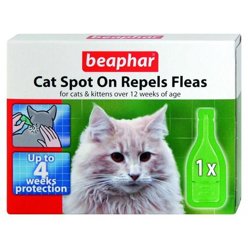 Beaphar Cat Spot On Repels Fleas 4 Week Treatment
