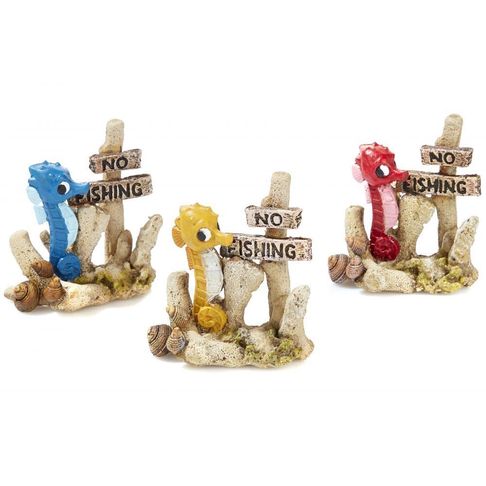 Classic No Fishing Seahorse Aquarium Ornament