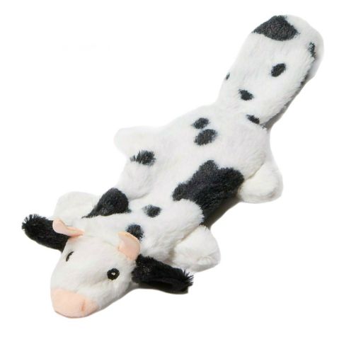 Animate Black &amp; White Cow Flat Friend Dog toy