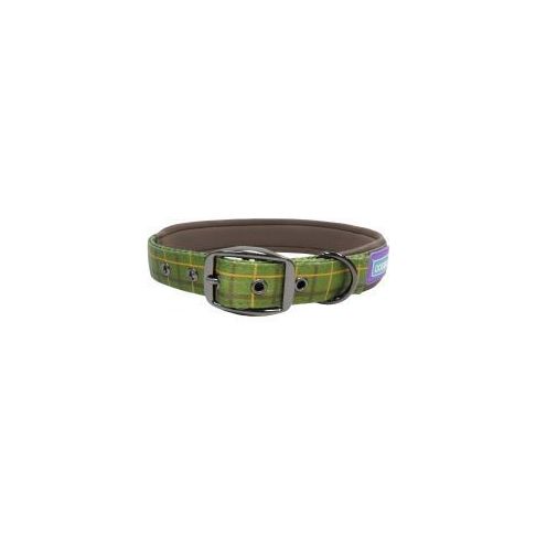 Hem &amp; Boo Green Country Check Dog Collar