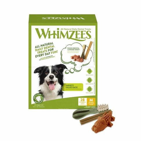 Whimzees Variety Box of Dog Treats 28 Pack (Medium Dog)