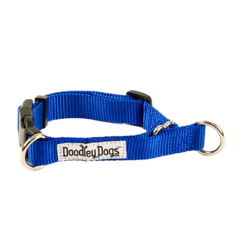 Great&amp;Small Doodley Dogs Plain Blue Nylon Collar