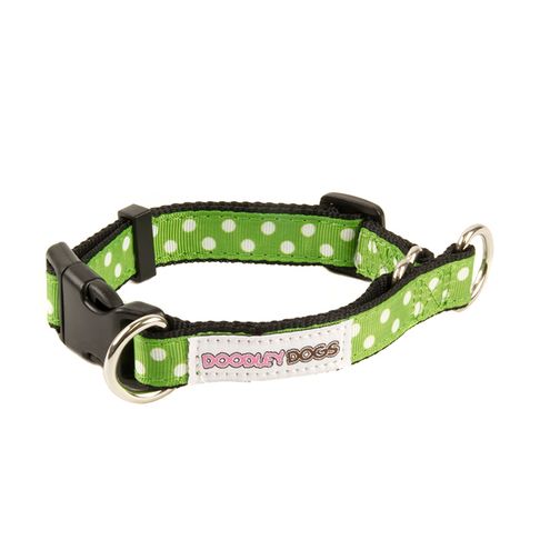 Great&amp;Small Doodley Dogs Green Ribbon Collar