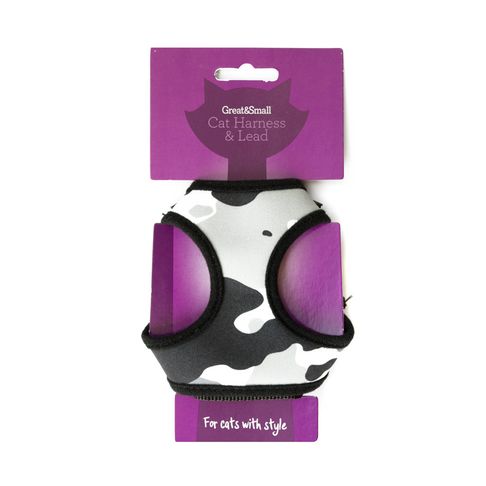 Great&amp;Small Cat Harness Black Camo